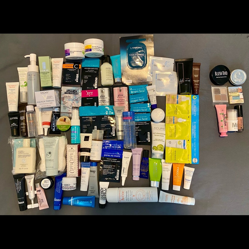 Bulk pack of skincare travel size items.